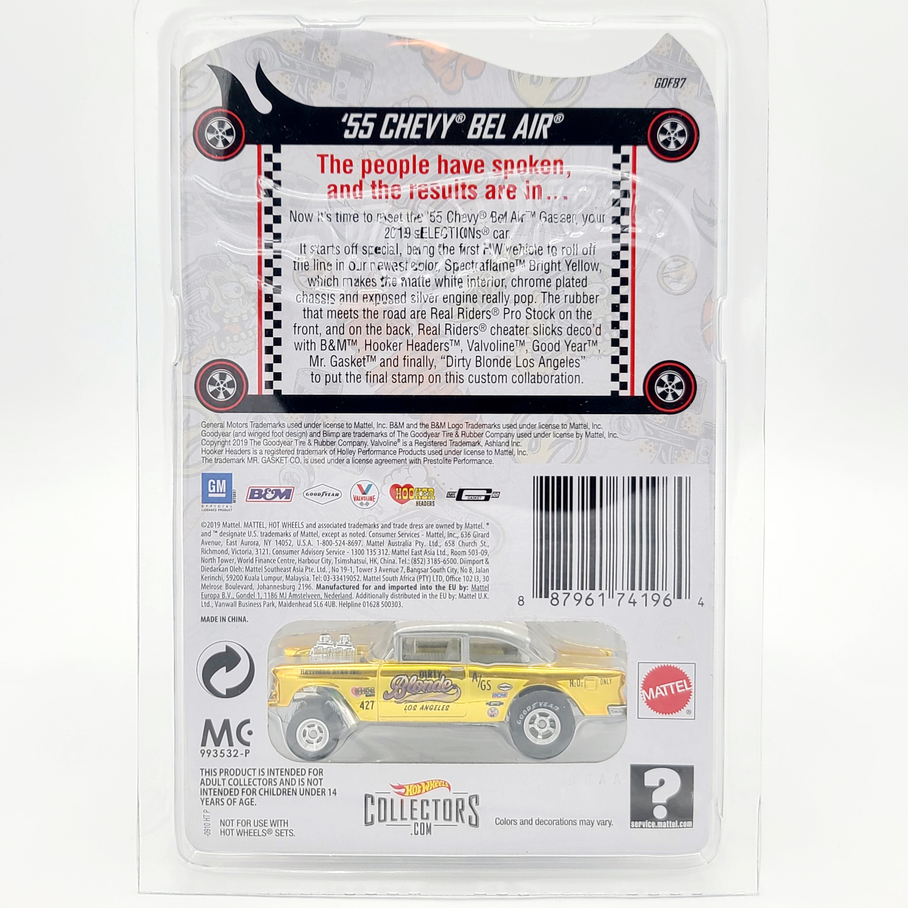 Hot Wheels '55 Chevy Bel Air Gasser "Dirty Blonde" (2019 RLC Selections - Red Line Club Exclusive)